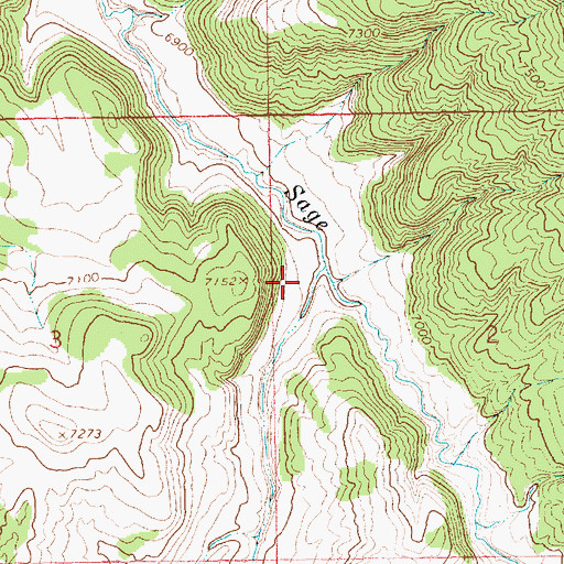 Topographic Map of Dry Hollow, WY