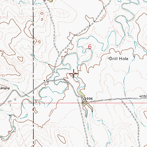 Topographic Map of Dry Hollow, WY