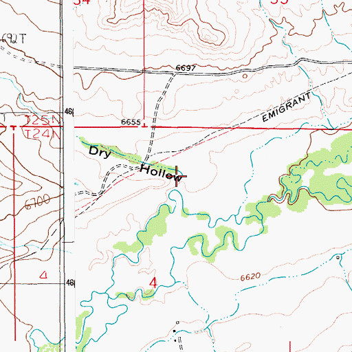 Topographic Map of Dry Hollow, WY