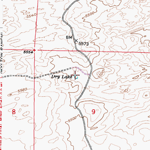 Topographic Map of Dry Lake, WY