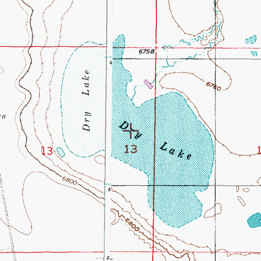 Topographic Map of Dry Lake, WY