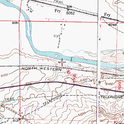Topographic Map of Dry Muddy Creek, WY
