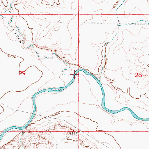 Topographic Map of Dry Muddy Creek, WY