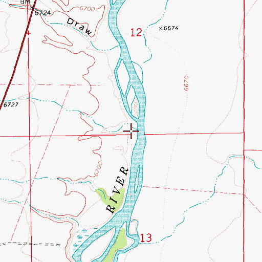 Topographic Map of Dry Piney Creek, WY