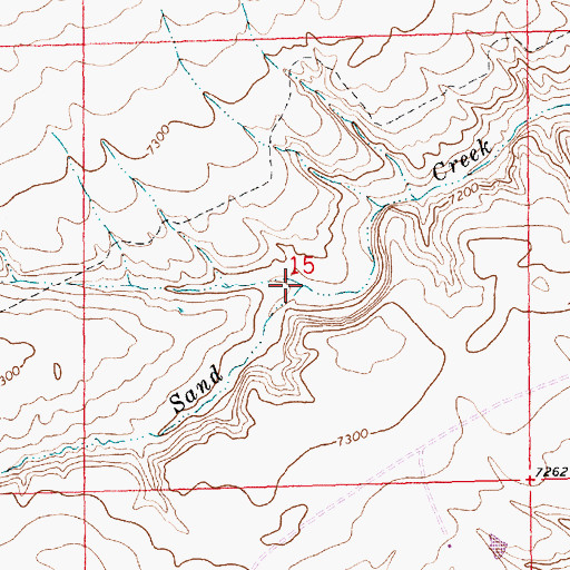 Topographic Map of Dry Sand Creek, WY