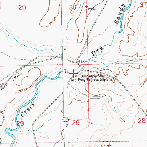 Topographic Map of Dry Sandy Stage, WY