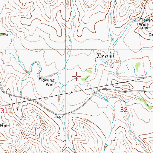 Topographic Map of Dry Trail Creek, WY