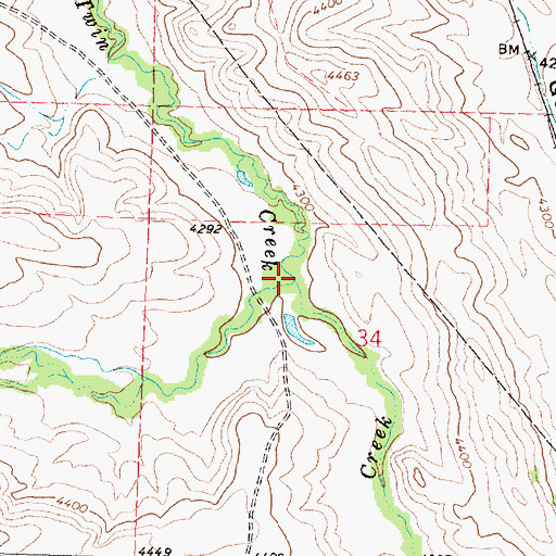 Topographic Map of Dry Twin Creek, WY