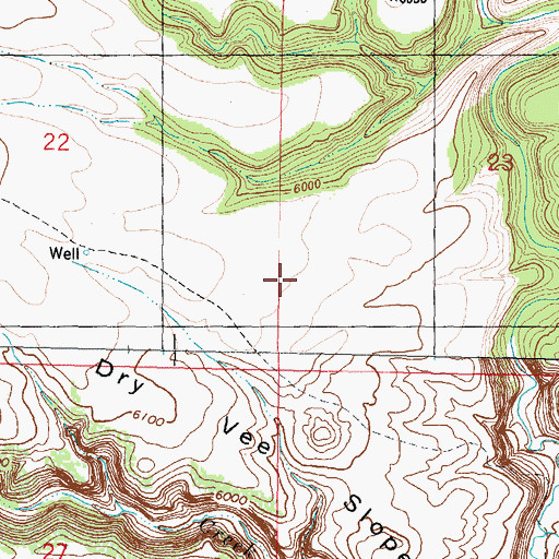 Topographic Map of Dry Vee Windmill, WY