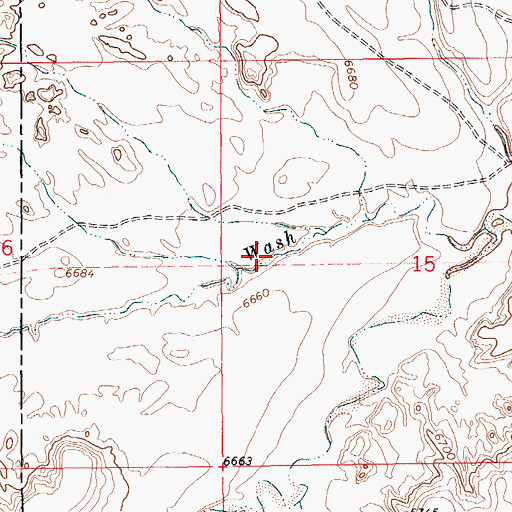 Topographic Map of Dry Wash, WY