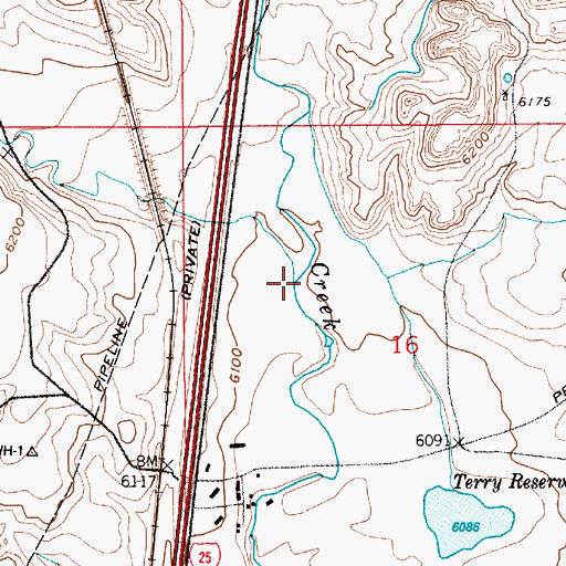 Topographic Map of Duck Creek, WY