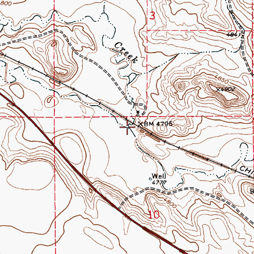 Topographic Map of Duck Creek, WY
