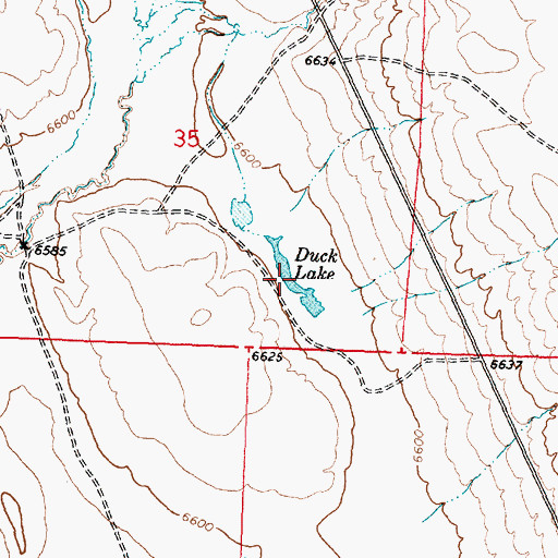 Topographic Map of Duck Lake, WY