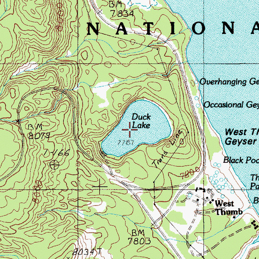 Topographic Map of Duck Lake, WY