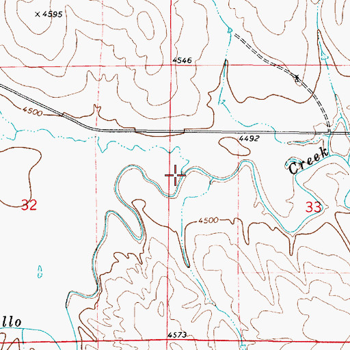 Topographic Map of Duck Nest Creek, WY