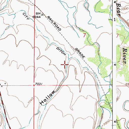Topographic Map of Duel Hollow, WY