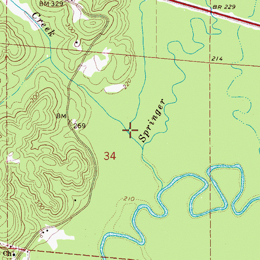 Topographic Map of Box Creek, AL
