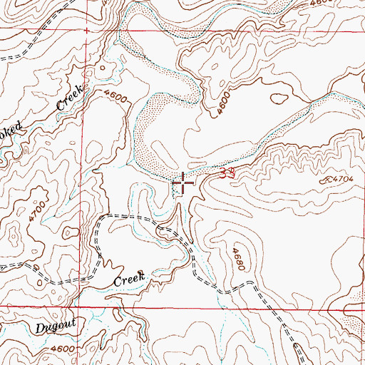 Topographic Map of Dugout Creek, WY