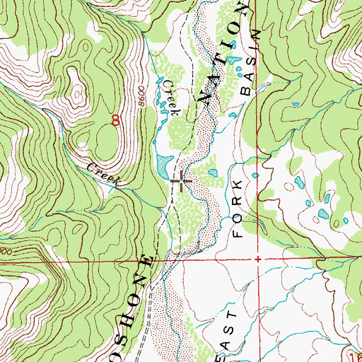 Topographic Map of Dugout Creek, WY