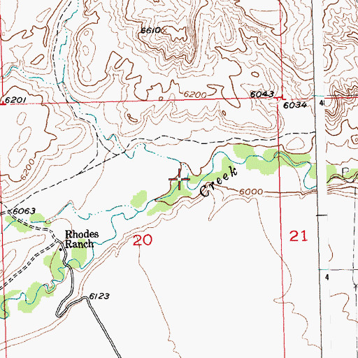 Topographic Map of Dugout Draw, WY