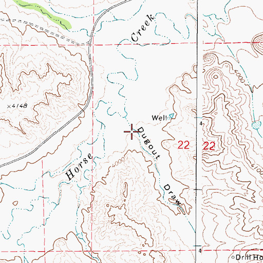 Topographic Map of Dugout Draw, WY