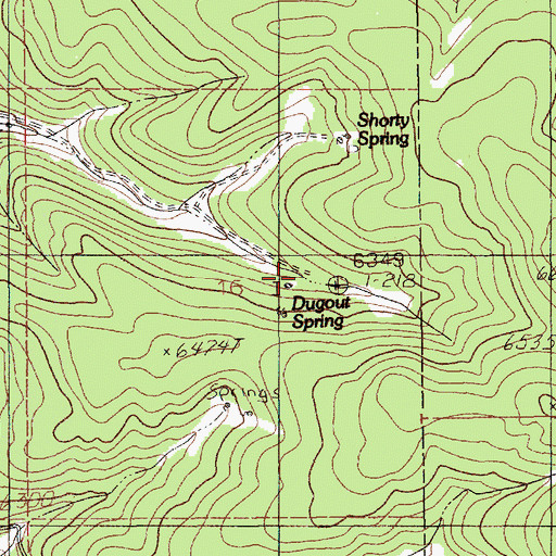 Topographic Map of Dugout Spring, WY