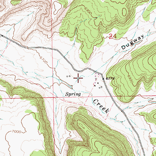 Topographic Map of Dugway Canyon, WY