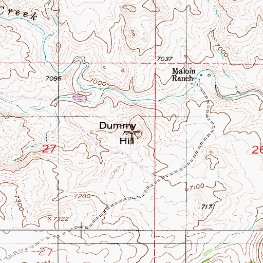 Topographic Map of Dummy Hill, WY