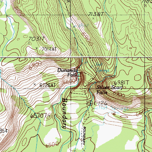 Topographic Map of Dunanda Falls, WY