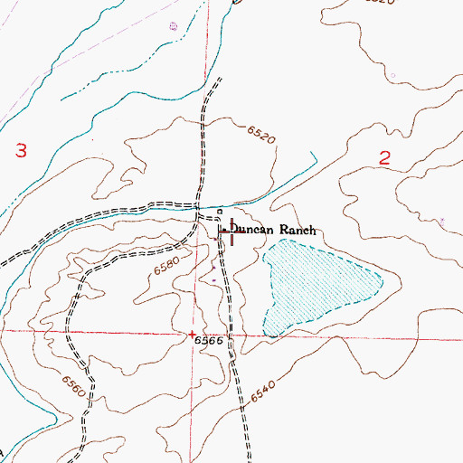 Topographic Map of Duncan Ranch, WY