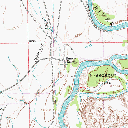 Topographic Map of Dunkle Ranch, WY