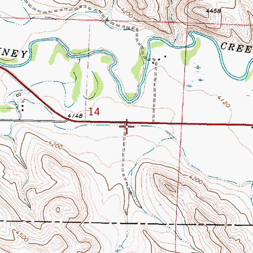 Topographic Map of Dunlap Ditch, WY