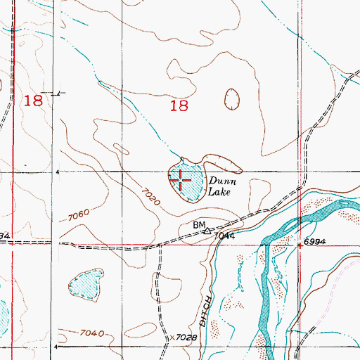 Topographic Map of Dunn Lake, WY