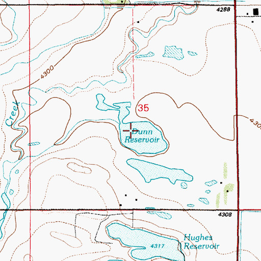 Topographic Map of Dunn Reservoir, WY