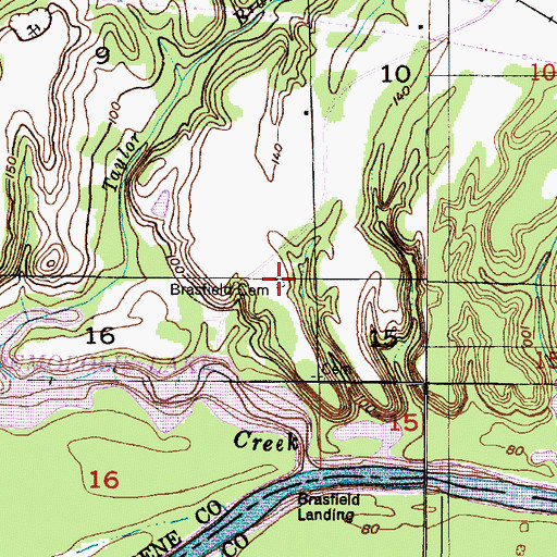 Topographic Map of Brasfield Cemetery, AL
