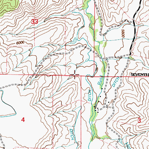 Topographic Map of Dunn School, WY