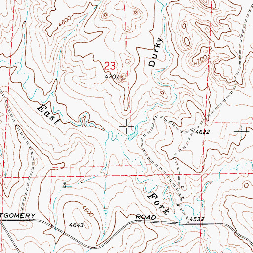 Topographic Map of Durky Draw, WY