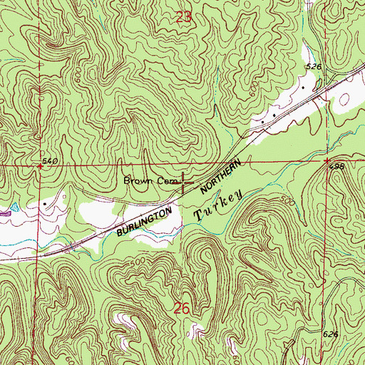 Topographic Map of Brown Cemetery, AL