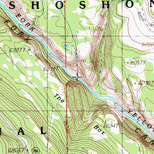 Topographic Map of Dutch Charlie Creek, WY
