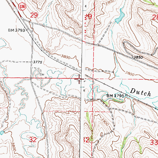 Topographic Map of Dutch Creek, WY