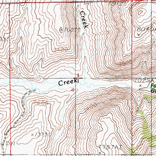 Topographic Map of Dutch George Creek, WY