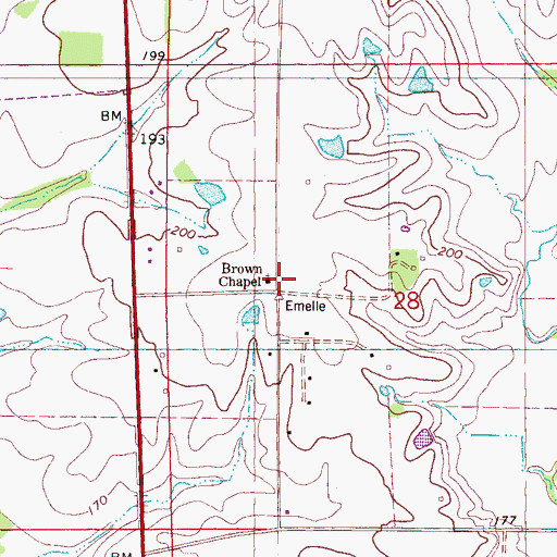 Topographic Map of Brown Chapel, AL
