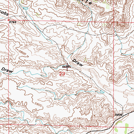 Topographic Map of Duval Draw, WY