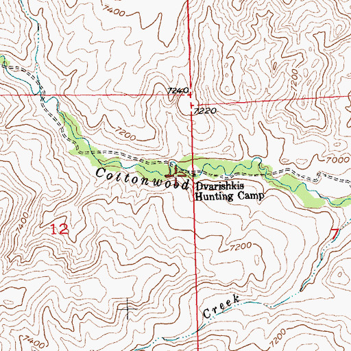 Topographic Map of Dvarishkis Hunting Camp, WY