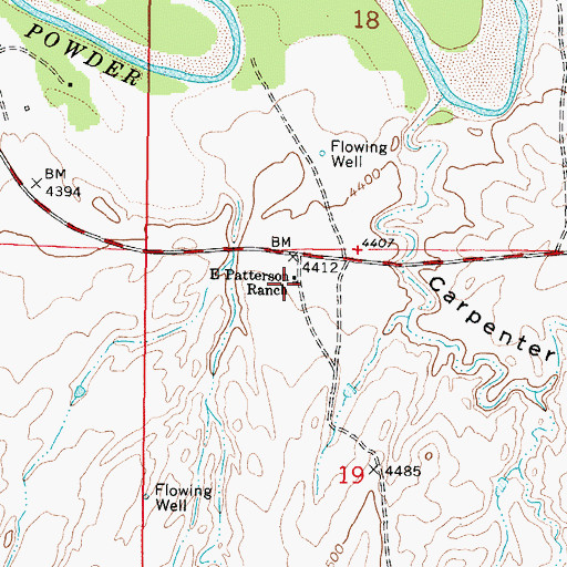 Topographic Map of E Patterson Ranch, WY