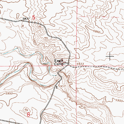 Topographic Map of Eagle Camp, WY