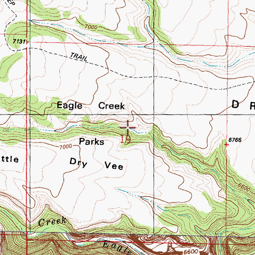 Topographic Map of Eagle Creek Parks, WY