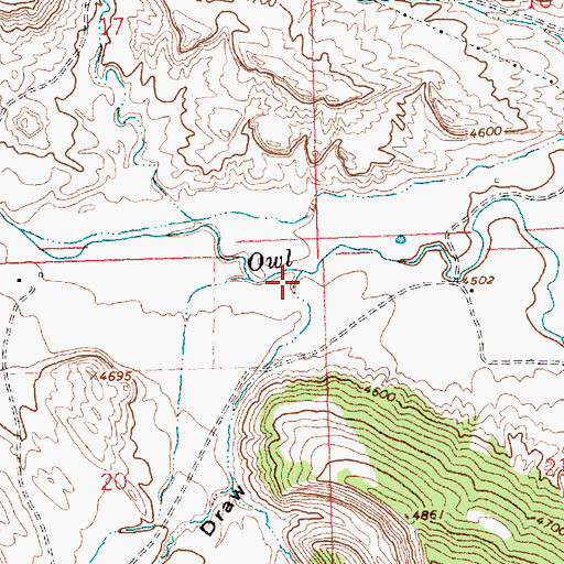 Topographic Map of Eagle Draw, WY