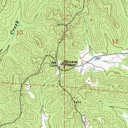 Topographic Map of Browns Chapel, AL