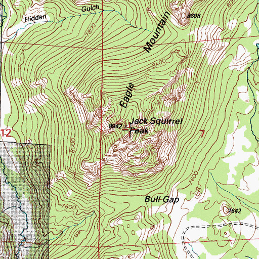 Topographic Map of Eagle Mountain, WY